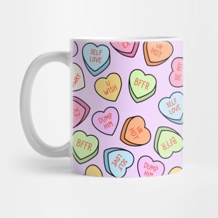 Dump Him Conversation Hearts - Purple Mug